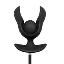 Nasstoys Atomic Vibrating Inflatable Butt Plug Black with ribbed texture and adjustable fullness for comfort.