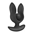 Nasstoys Atomic Vibrating Inflatable Butt Plug Black showcasing its ribbed texture and unique design.