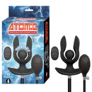 Nasstoys Atomic Vibrating Inflatable Butt Plug Black with remote control, 10 functions and adjustable design.