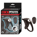 Cockpower Remote Control Pleasure Ring Black with remote and packaging featuring 10 functions for couples.