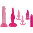 Nasstoys Smart-Ass Anal Plug Assortment Pink featuring six versatile anal plugs in a variety of sizes and shapes.