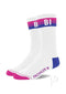 Prowler Bi Socks White showcasing bisexual pride colors, perfect for casual wear and Pride events.