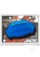 Oxballs Masterjack Double Penetrator JO Stroker Blue Ice packaging showcasing its unique design and features.