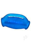 Oxballs Masterjack Double Penetrator JO Stroker Blue Ice in bold blue silicone for enhanced pleasure.
