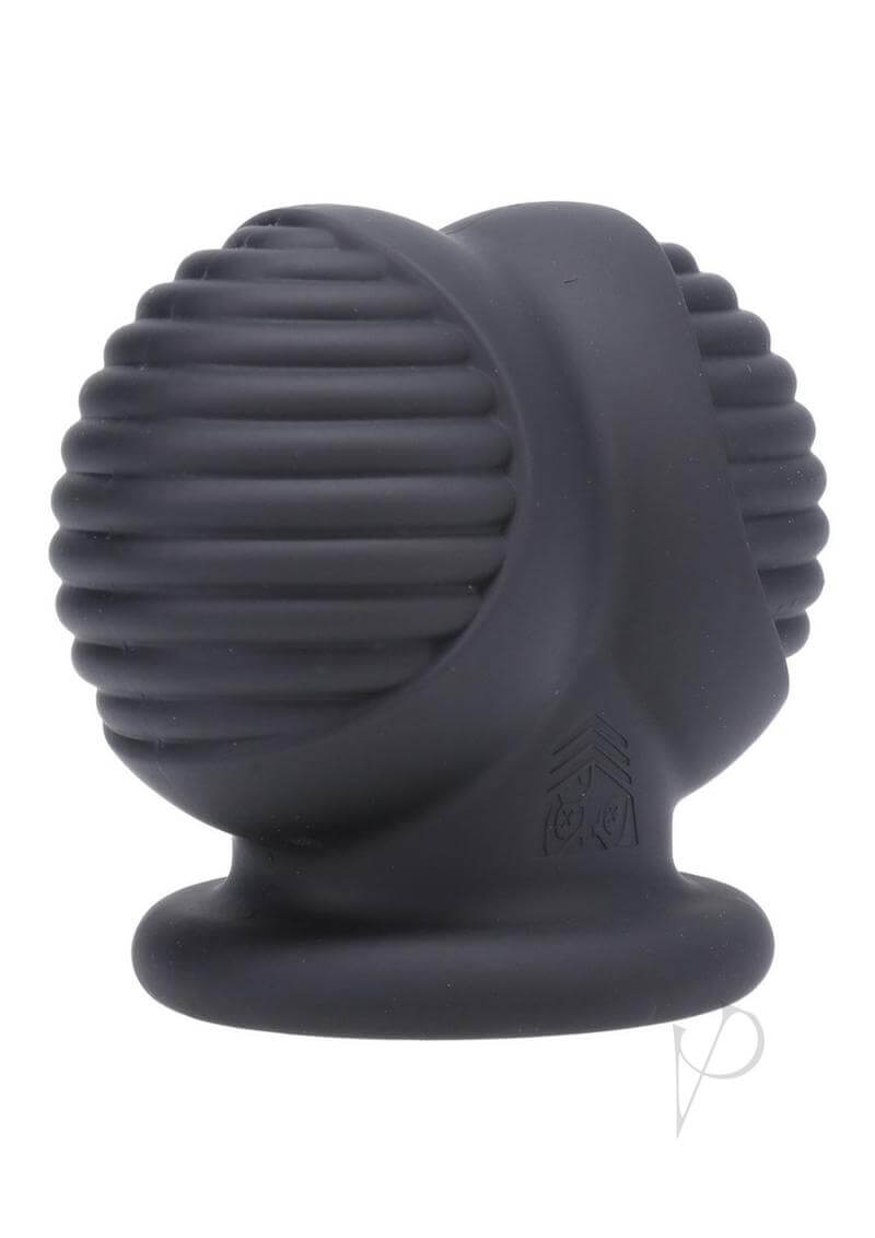 Fort Troff Ball Bunker in black silicone, designed for impact play and all-day comfort, featuring textured grip.