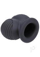Fort Troff Ball Bunker Black made of body-safe silicone, designed for tugging and tapping, featuring cushioned impact play.
