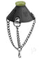 Fort Troff Apex Ball Chute in black silicone with chains and green top for enhanced ball stimulation.