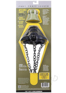Fort Troff Apex Ball Chute packaging featuring black silicone, Velcro closure, and metal chains for ball play.