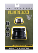 Fort Troff Full Metal Jacket Black cock and ball ring packaging featuring innovative design and branding elements.