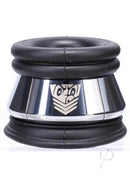 Fort Troff Full Metal Jacket Black cock and ball ring with cushioned upper ridge and no-pinch design.
