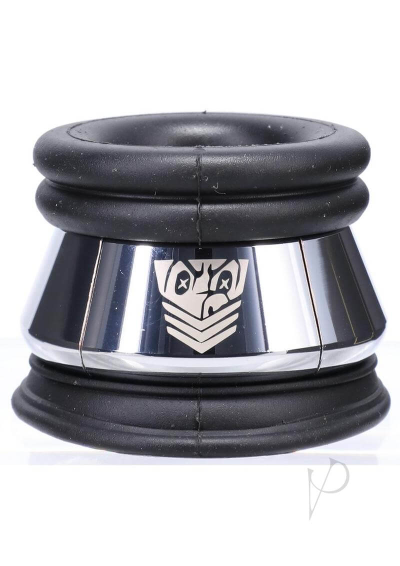 Fort Troff Full Metal Jacket Black cock and ball ring with cushioned upper ridge and no-pinch design.
