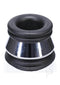 Fort Troff Full Metal Jacket Black cock and ball ring with a cushioned upper ridge and shiny metal accent for comfort and performance.