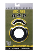 Fort Troff Pinch Zero Ring packaging showcasing the black metal cock ring designed for comfort and zero pinch experience.