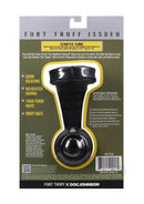 Fort Troff Swing N' Hang Black packaging featuring cush silicone, weighted design, and body-safe materials for enhanced pleasure.