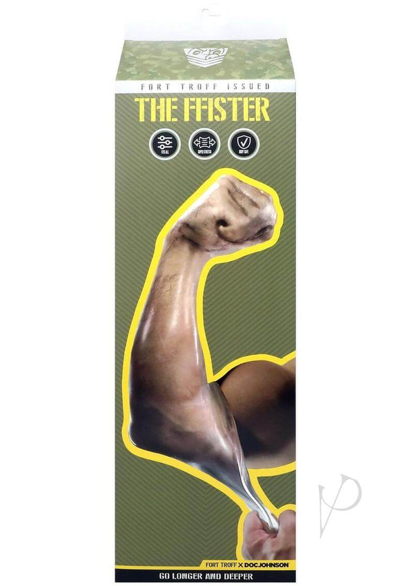 Fort Troff FFister packaging showcasing a muscular arm with glove, emphasizing comfort and deep penetration features.