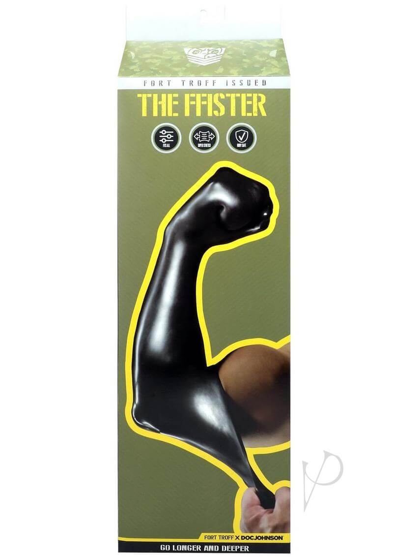 Fort Troff FFister Black packaging, showcasing a long fingerless sheath glove for deep comfort and enhanced experience.