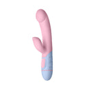 FemmeFunn FFIX Rabbit Dual Stimulation G-Spot Vibrator Light Pink displayed on a white background.