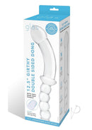 Glas Girthy Double Sided Glass Dong 12.5 Inch Clear packaging showcasing dual ends and grip handle.