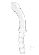 Glas Girthy Double Sided Glass Dong 12.5 Inch Clear with smooth shaft and beaded end for dual pleasure.