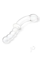 Glas Girthy Double Sided Glass Dong 12.5 Inch Clear, smooth curved shaft and bead-shaped anal end.