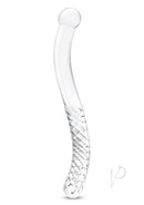 Glas Pelvic Glass Wand Double Ended 11 Inch Clear showcasing its elegant design and crystal-clear finish.