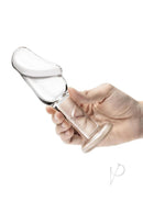 Glas Helmet Head Glass Anal Training Kit 3 Piece Clear held in hand, showcasing its unique helmet-shaped design.