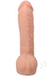Realistic 12" ULTRASKYN Vac-U-Lock dildo in Vanilla with textured veins and dual density design.