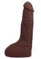 Realistic 9.5-inch chocolate ULTRASKYN dildo with detailed texture and anatomical features.