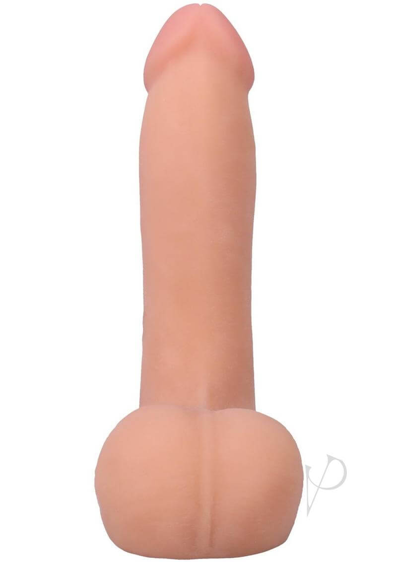Realistic 7-inch ULTRASKYN dildo with balls, phthalate-free, body-safe for adult pleasure.