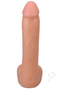 Realistic 9-inch ULTRASKYN dildo with firm core and soft exterior in vanilla color, designed for lifelike experience.