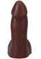 Realistic 5-inch chocolate ULTRASKYN dildo with suction cup base and textured design for enhanced stimulation.