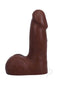 Realistic 5-inch ULTRASKYN Vac-U-Lock dildo in chocolate color with textured design and balls.