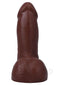 Realistic 5-inch ULTRASKYN Vac-U-Lock dildo in chocolate with textured details and removable suction cup base.