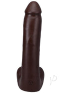 Realistic chocolate dildo with detailed design and firm core, perfect for lifelike sensations and hands-free play.