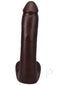 Realistic chocolate dildo with detailed design and firm core, perfect for lifelike sensations and hands-free play.