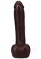 Realistic 9-inch ULTRASKYN Vac-U-Lock dildo in chocolate with detailed design and removable suction cup base.