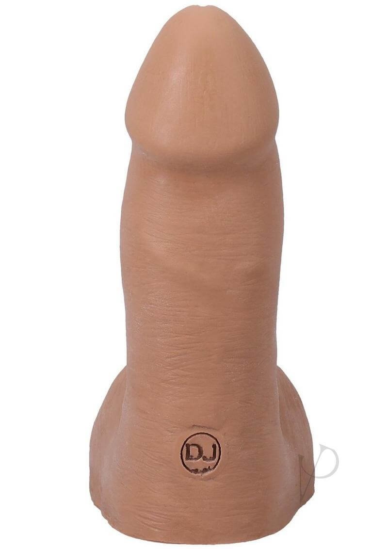 Realistic 5-inch ULTRASKYN dildo in caramel color with detailed design and suction cup base for versatile use.