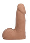 Realistic caramel silicone dildo displaying detailed design and texture, ideal for versatile erotic play.