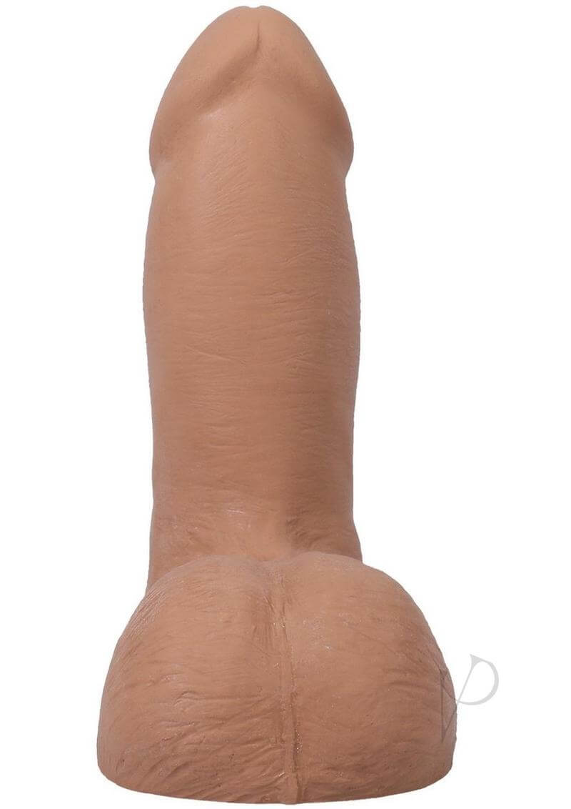 Realistic 5-inch ULTRASKYN Vac-U-Lock dildo in caramel color with lifelike detailing and suction cup base.