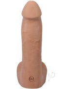 Realistic 7-inch ULTRASKYN dildo in caramel color with detailed texture and removable suction cup base.