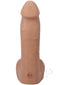 Realistic 7-inch ULTRASKYN dildo in caramel color with detailed texture and removable suction cup base.