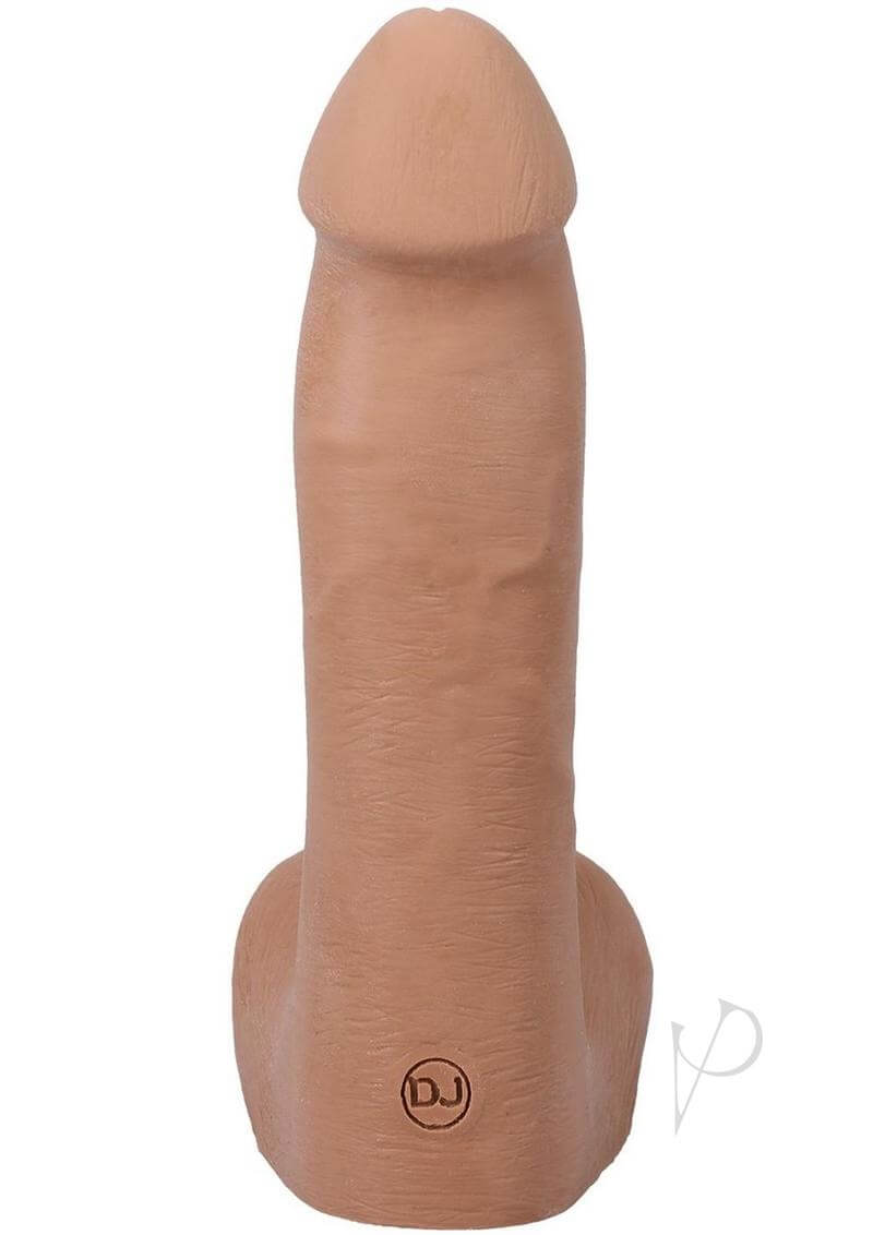Realistic 7-inch ULTRASKYN dildo in caramel color with detailed texture and removable suction cup base.