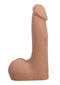 Realistic 7-inch ULTRASKYN dildo in caramel color with balls and lifelike detailing. Phthalate-free and body-safe.