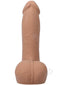 Realistic 7-inch ULTRASKYN dildo with balls in caramel color, showcasing detailed craftsmanship and lifelike design.