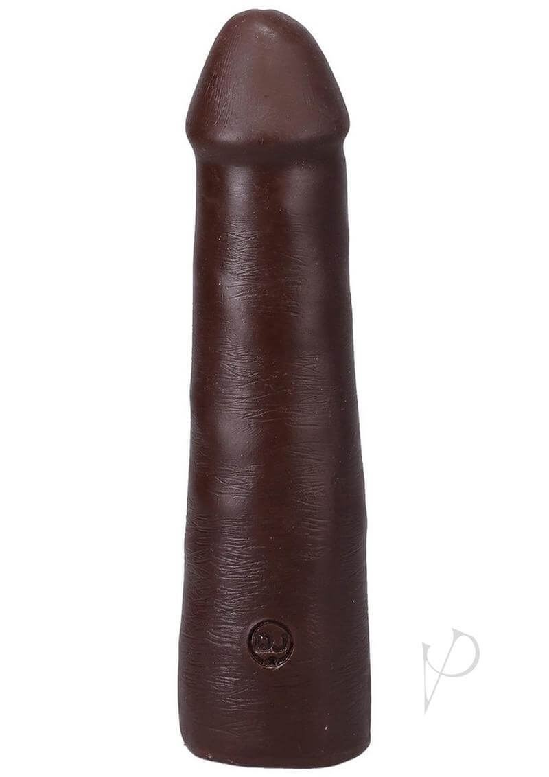 Realistic 7" ULTRASKYN Vac-U-Lock dildo in chocolate color with lifelike texture and details.