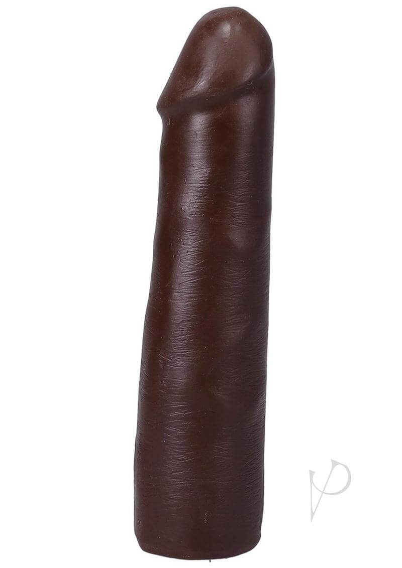 Realistic 7" ULTRASKYN Vac-U-Lock dildo in chocolate color with lifelike texture and detailed veins for added stimulation.