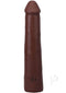 Realistic 9-inch ULTRASKYN Vac-U-Lock dildo in chocolate, phthalate-free and dual-density for authentic experience.