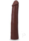 Realistic 9-inch ULTRASKYN Vac-U-Lock dildo in chocolate color with removable suction cup base.