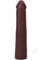 Realistic 9-inch chocolate ULTRASKYN dildo, lifelike texture, dual-density design, phthalate-free, Vac-U-Lock compatible.