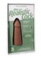 The Realistic Cock 5-inch ULTRASKYN Dildo in Caramel packaging, highlighting lifelike design and Vac-U-Lock compatibility.